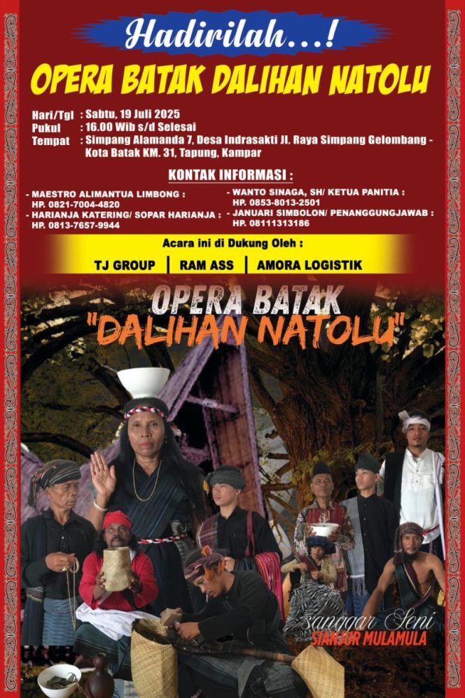 
					Opera Batak Pimpinan Maestro Aliman Tua Limbong akan Tampil di Kampar – Riau