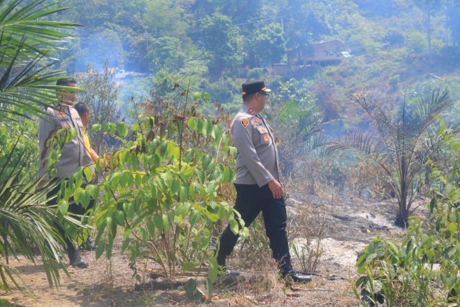
					Kapolres Kampar bersama Tim Gabungan Padamkan Karhutla 2 Hektare di Perbatasan Kampar 50 Kota