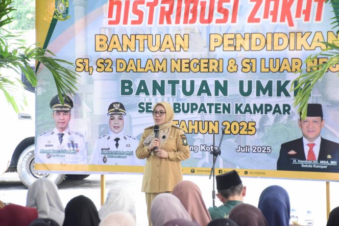 
					Wabup Misharti Salurkan Bantuan Pendidikan dari Baznas Kampar kepada Mahasiswa