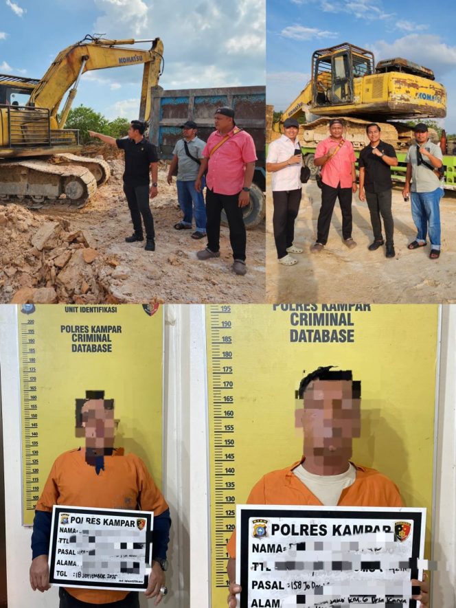 
					Galian C Ilegal di Kampar Diobrak-abrik, 2 Pelaku dan Alat Berat Berhasil Diamankan