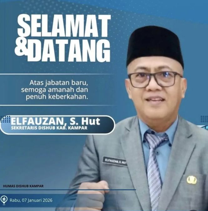 
					Keluarga Besar Dishub Kampar Ucapkan Selamat kepada Sekretaris Baru