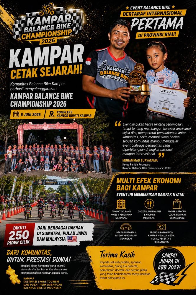 
					Komunitas Balance Bike Kampar Sukses Gelar Ivent Internasional Pertama di Riau