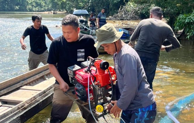 
					Polsek Kampar Kiri Operasi PETI, Temukan 3 Rakitan Tambang Emas di Sungai Subayang